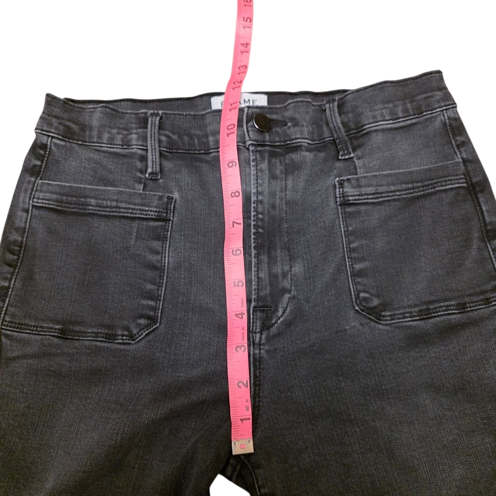 Frame La Bardot Crop Flare BLack Jeans Size 30 - Picture 12 of 14